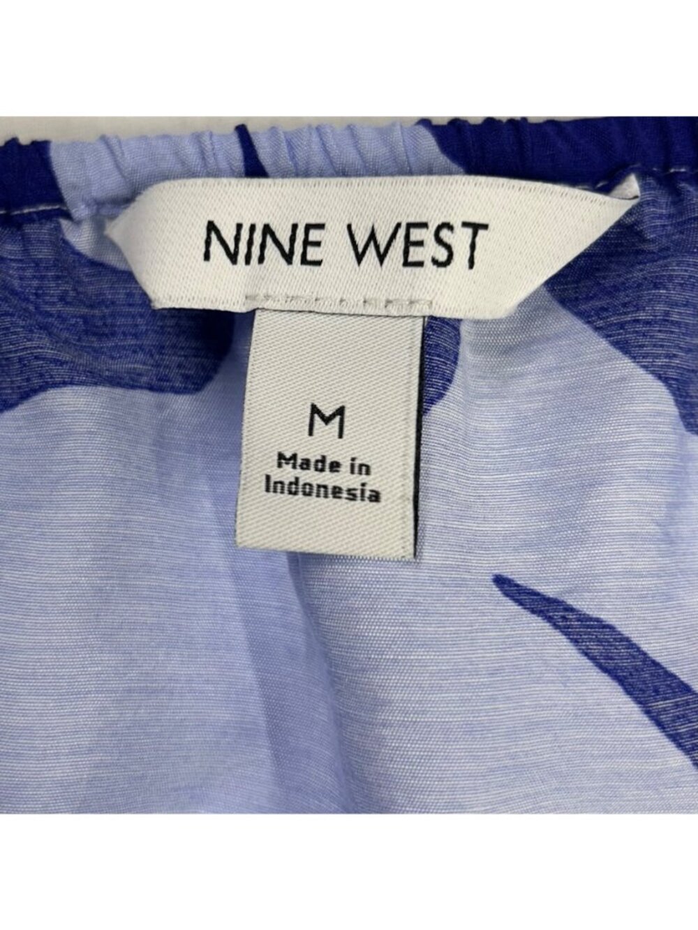 Nine West Blue & White Floral Ruffle Sleeve Maxi Dress With Tie Front Detail Ela - Picture 3 of 16